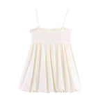 Embroidered Spaghetti-Strap A-Line Dress