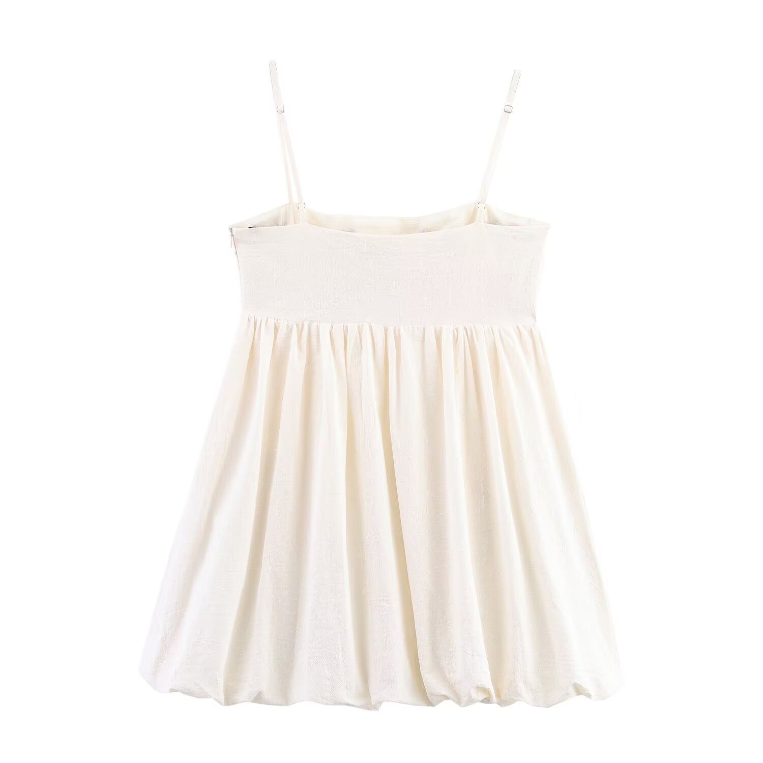 Embroidered Spaghetti-Strap A-Line Dress