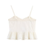 's French Pure Want To Top Lace Patchwork Waist Sling