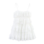 Embroidered Ruffled Cami A-Line Mini Dress