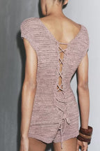 Women's Homemade Women's Textured Knitted Top Textured Knitted Shorts
