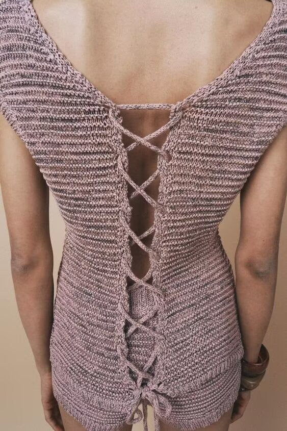 Women's Homemade Women's Textured Knitted Top Textured Knitted Shorts