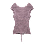 Women's Homemade Women's Textured Knitted Top Textured Knitted Shorts