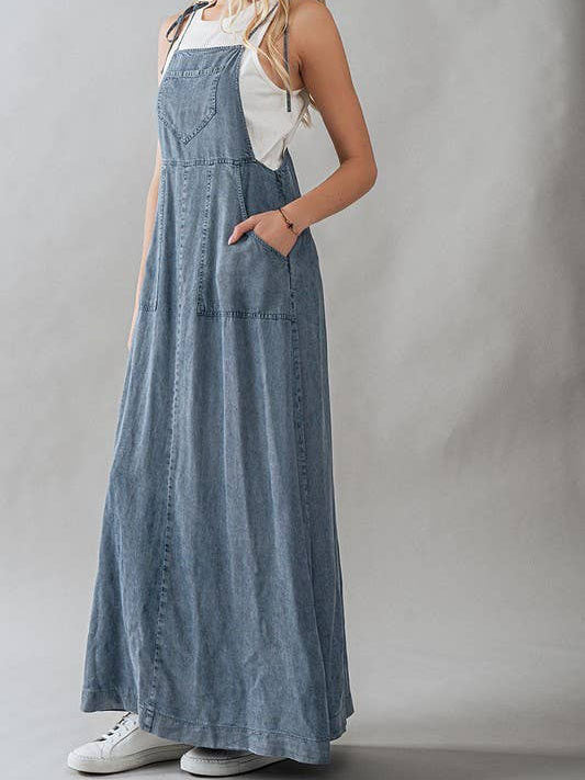 Summer Lace Up Tooling Denim Washed Multi Skirt