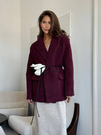 Winter Scissors Collar Soft Woolen Long Elegant Loose Maxi Dress
