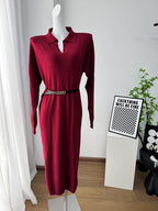 Wine Red with Belt