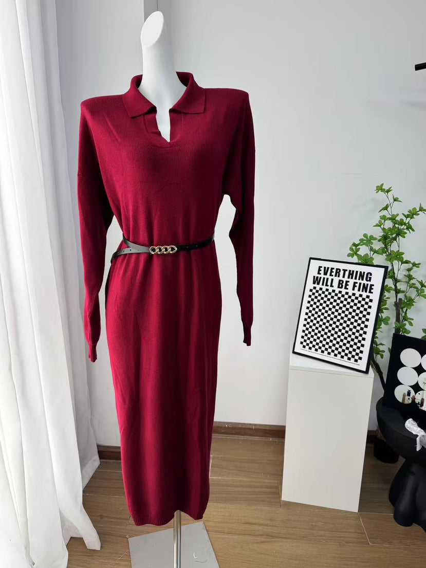Wine Red with Belt
