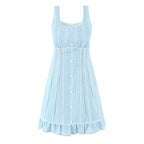 Plaid Lace-Trim Spaghetti-Strap Dress