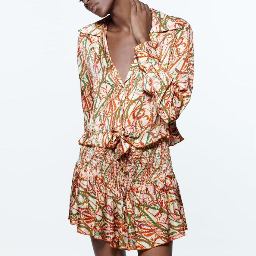 Bow Tie Printed Shirt Printed Shorts Sets