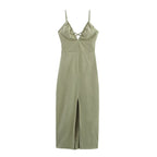 Women's Lace-Trim V-Neck Midi Dress