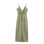 Women's Lace-Trim V-Neck Midi Dress