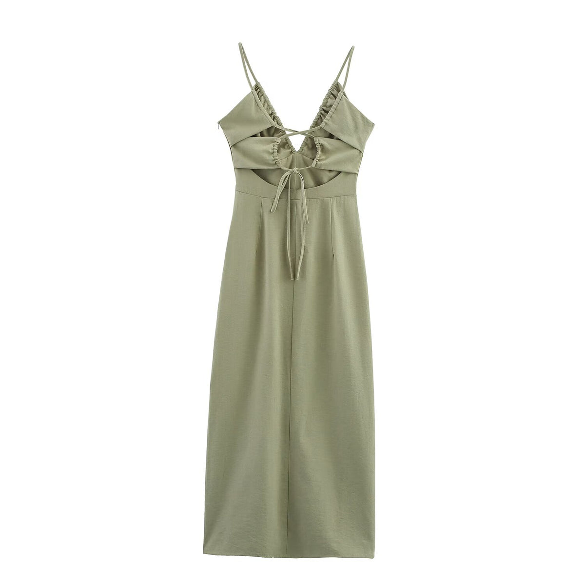 Women's Lace-Trim V-Neck Midi Dress