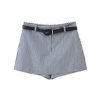Women's Waistband Striped Short Culottes