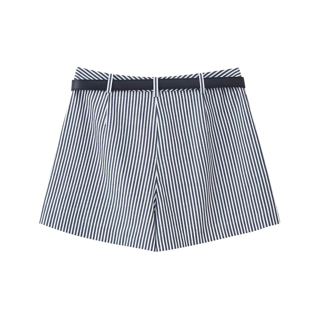 Women's Waistband Striped Short Culottes