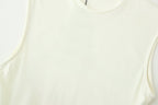 Women's Matching Belt Patchwork round Neck Sleeveless Dress