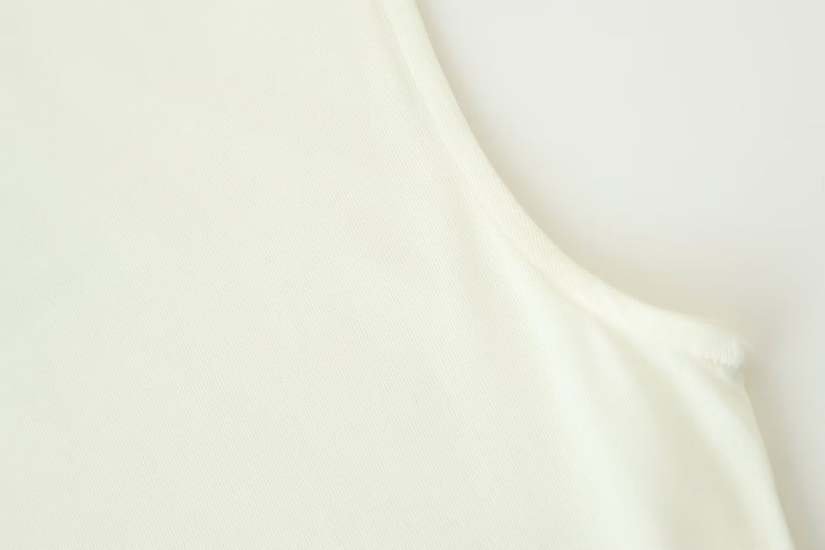 Women's Matching Belt Patchwork round Neck Sleeveless Dress