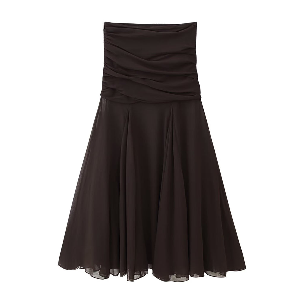 Women's Translucent Pleated Design Skirt