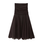 Women's Translucent Pleated Design Skirt