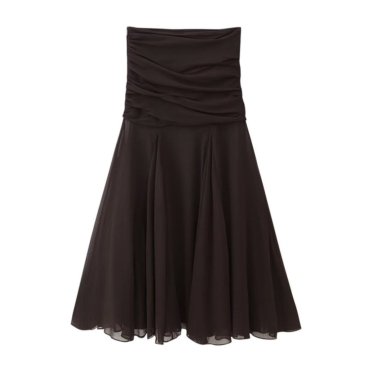 Women's Translucent Pleated Design Skirt