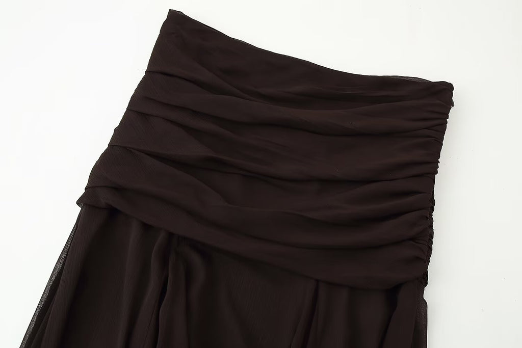 Women's Translucent Pleated Design Skirt