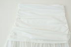 Women's Pleated Decorative Stitching Mid Waist Midi Skirt