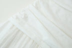 Women's Pleated Decorative Stitching Mid Waist Midi Skirt