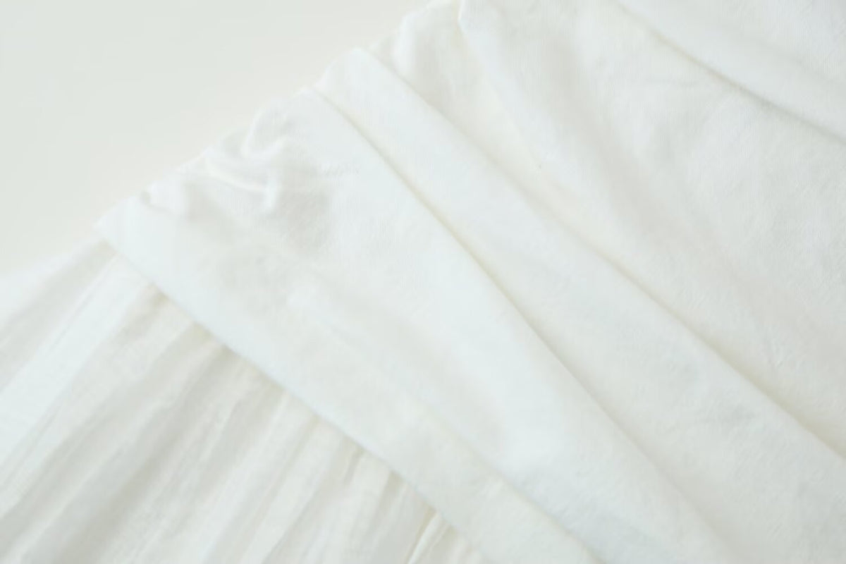 Women's Pleated Decorative Stitching Mid Waist Midi Skirt