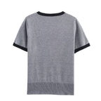 Women’s Contrast Color Striped Crew Neck Sweater