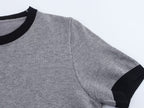 Women’s Contrast Color Striped Crew Neck Sweater