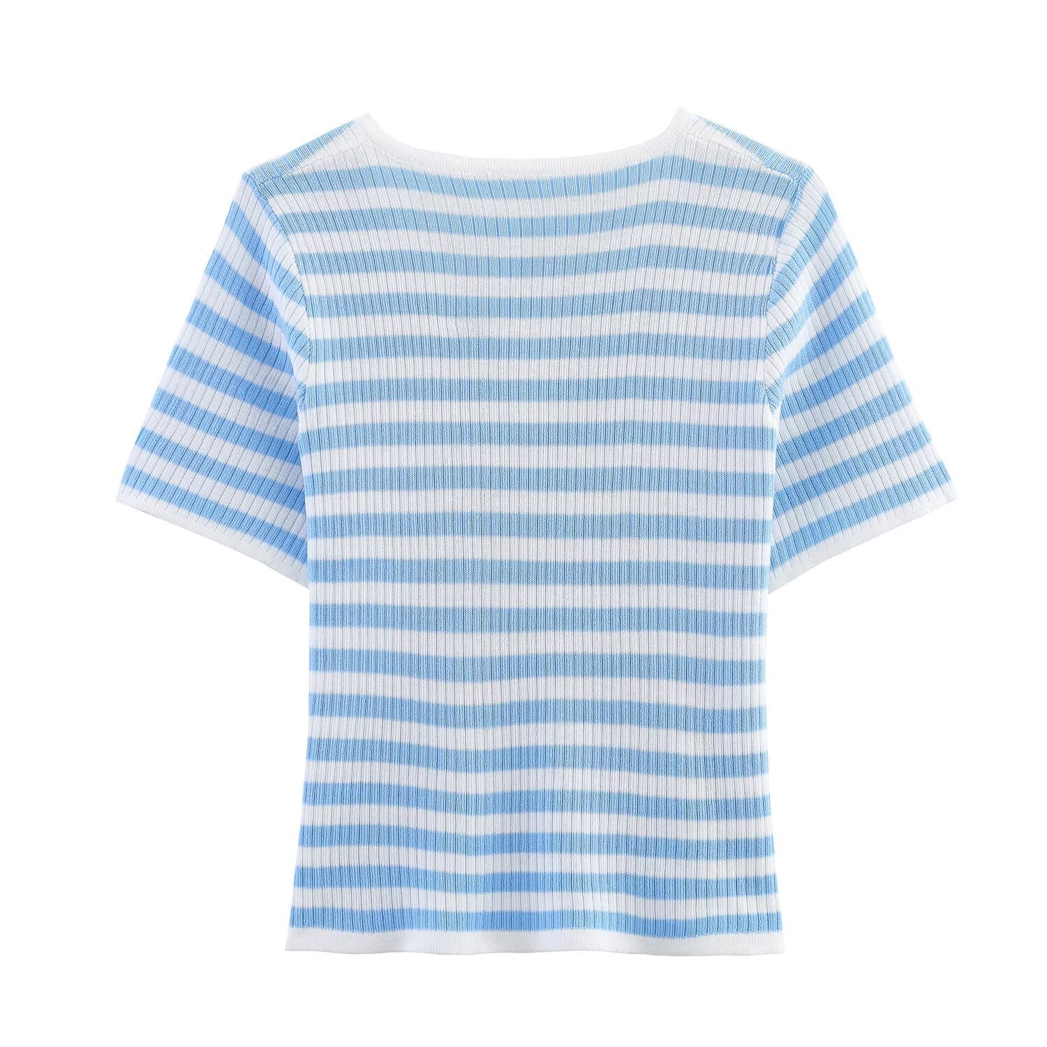 Women's Striped Short-Sleeve T-Shirt – Crew Neck