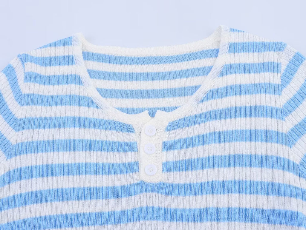 Women's Striped Short-Sleeve T-Shirt – Crew Neck