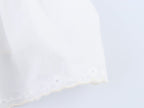 Simple Embroidery Short Pleated Hem Sling Top