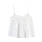 French Embroidered Strap Top