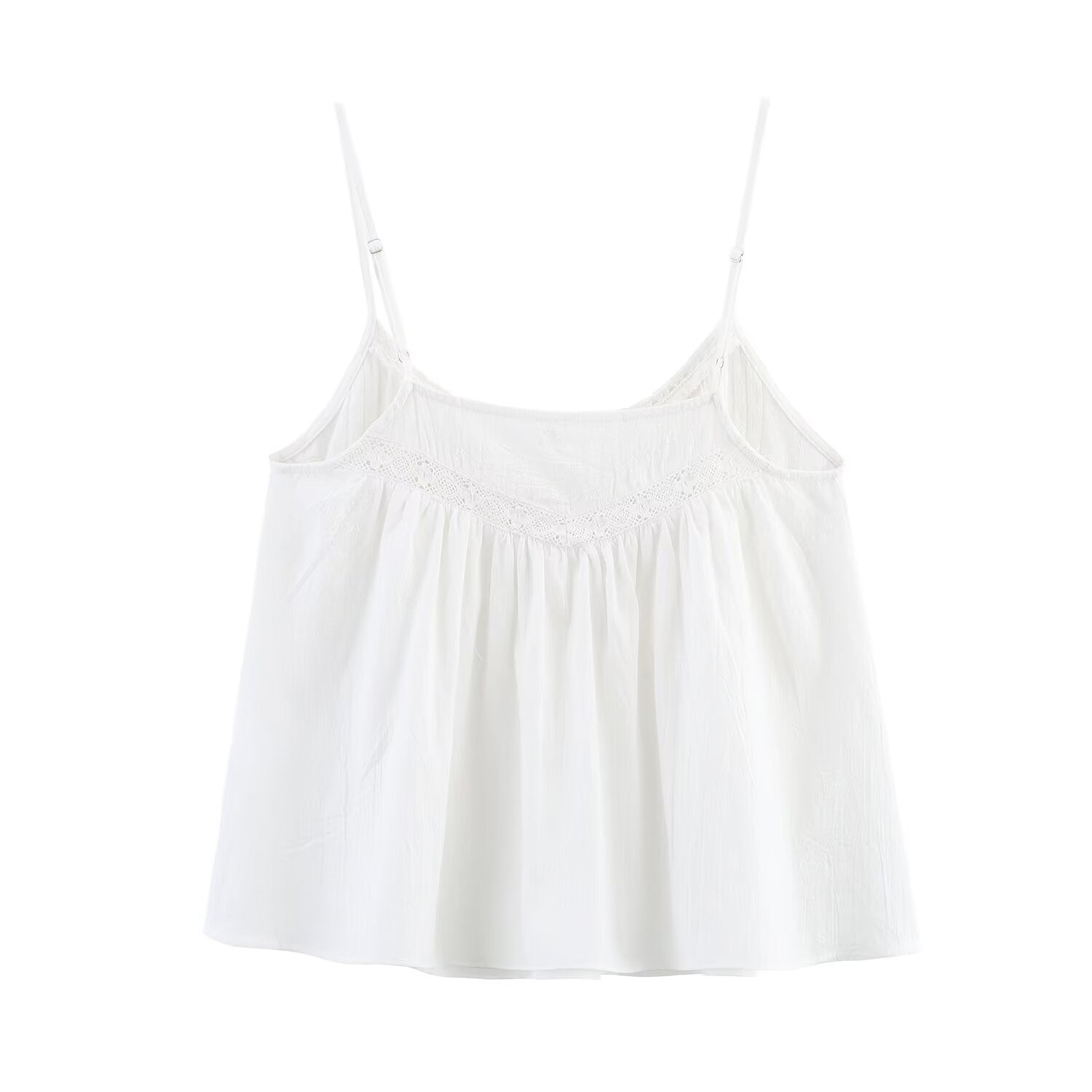 French Embroidered Strap Top