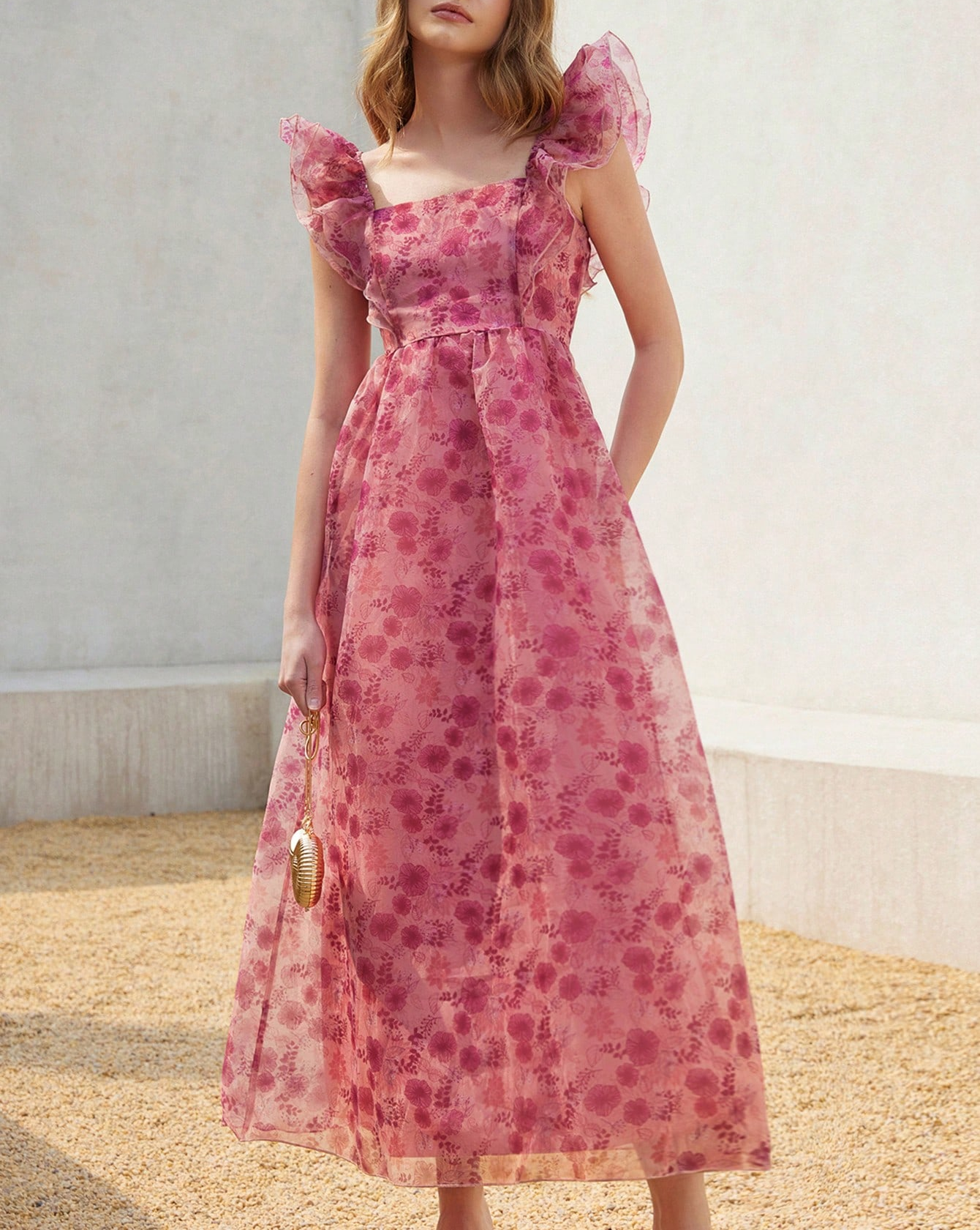 Women's Summer French Tight Waist Small Fly Sleeve Length Dress
