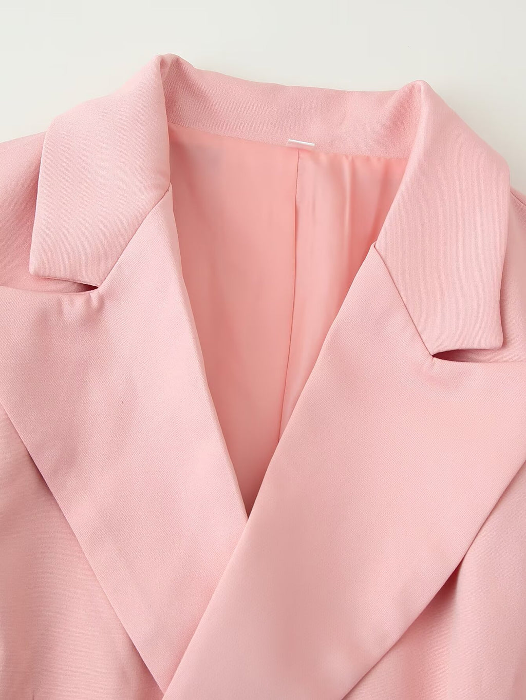 Women's Pink Lace Button-Front Skirt Suit Two-Piece Set