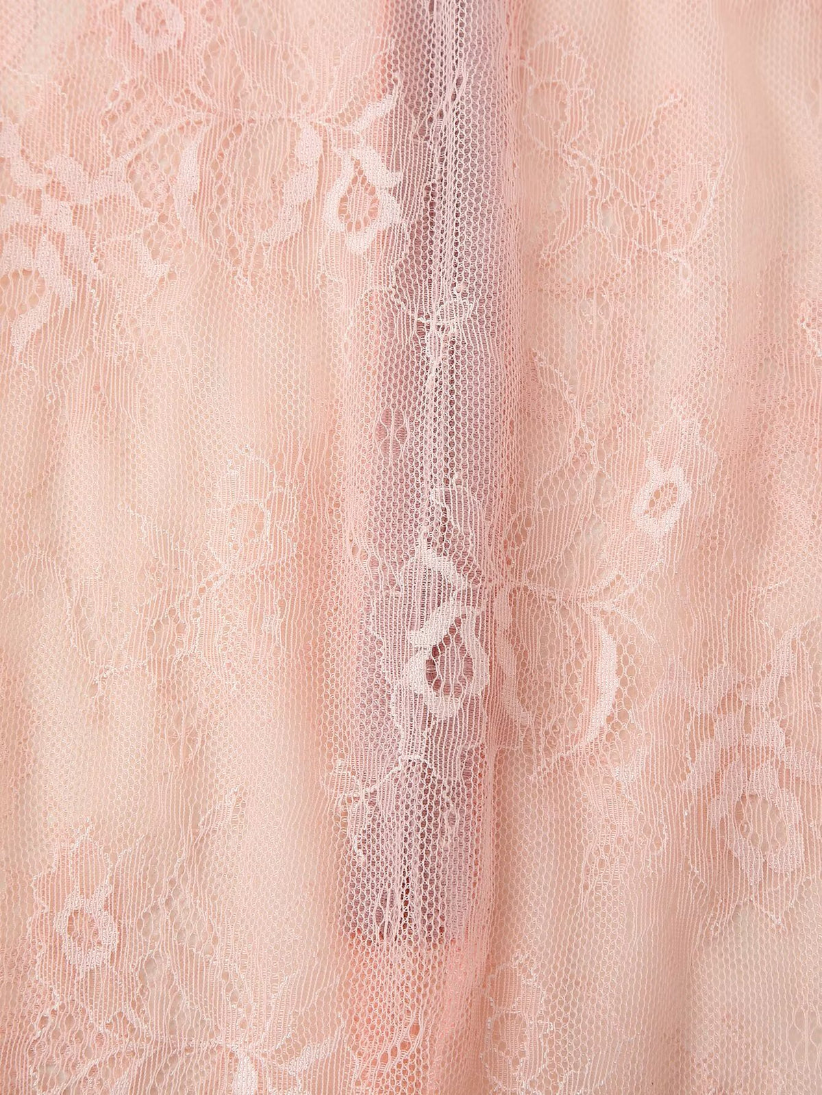 Women's Pink Lace Button-Front Skirt Suit Two-Piece Set