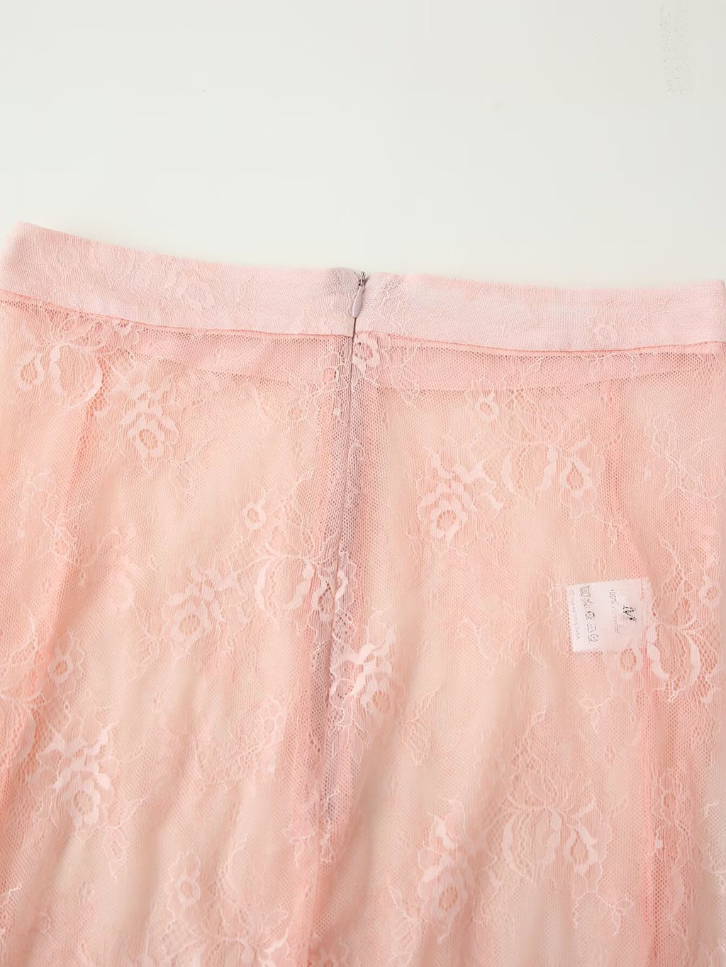 Women's Pink Lace Button-Front Skirt Suit Two-Piece Set