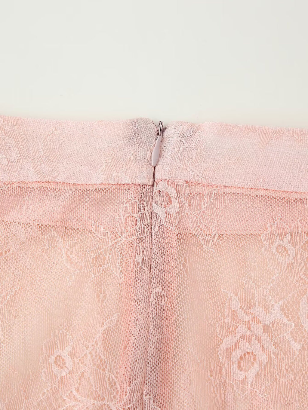 Women's Pink Lace Button-Front Skirt Suit Two-Piece Set