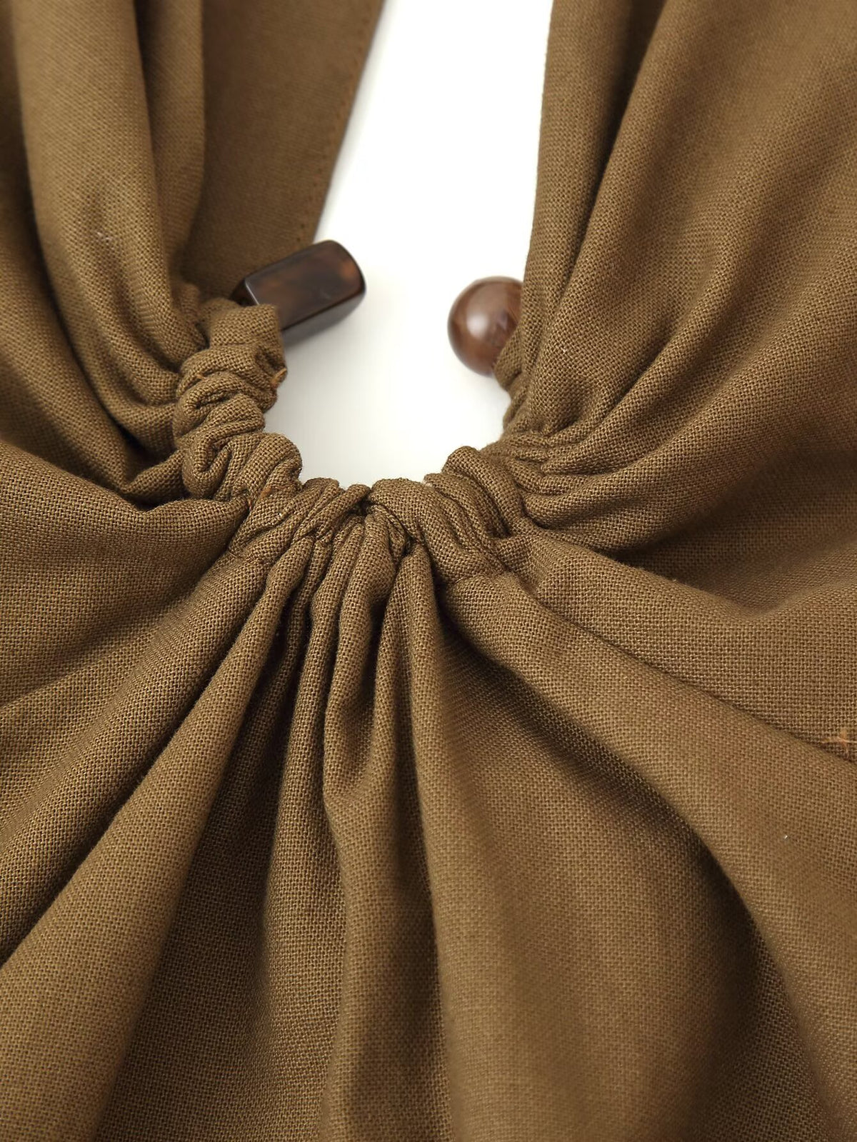 Spring Buckle Decoration Pleated Hanging Collar Dress