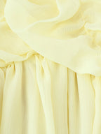 Summer Pleated Round-Neck Long Sleeves Maxi Dress