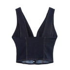 Slim Fit Denim Cropped Top