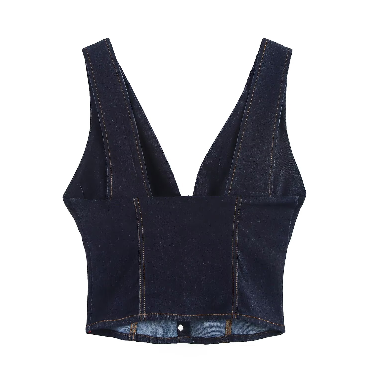 Slim Fit Denim Cropped Top