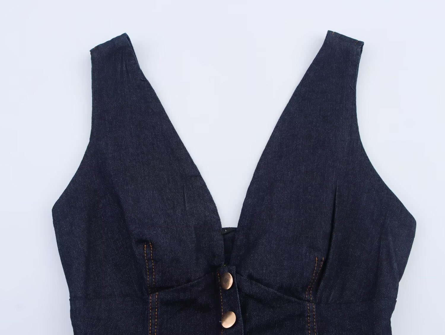 Slim Fit Denim Cropped Top