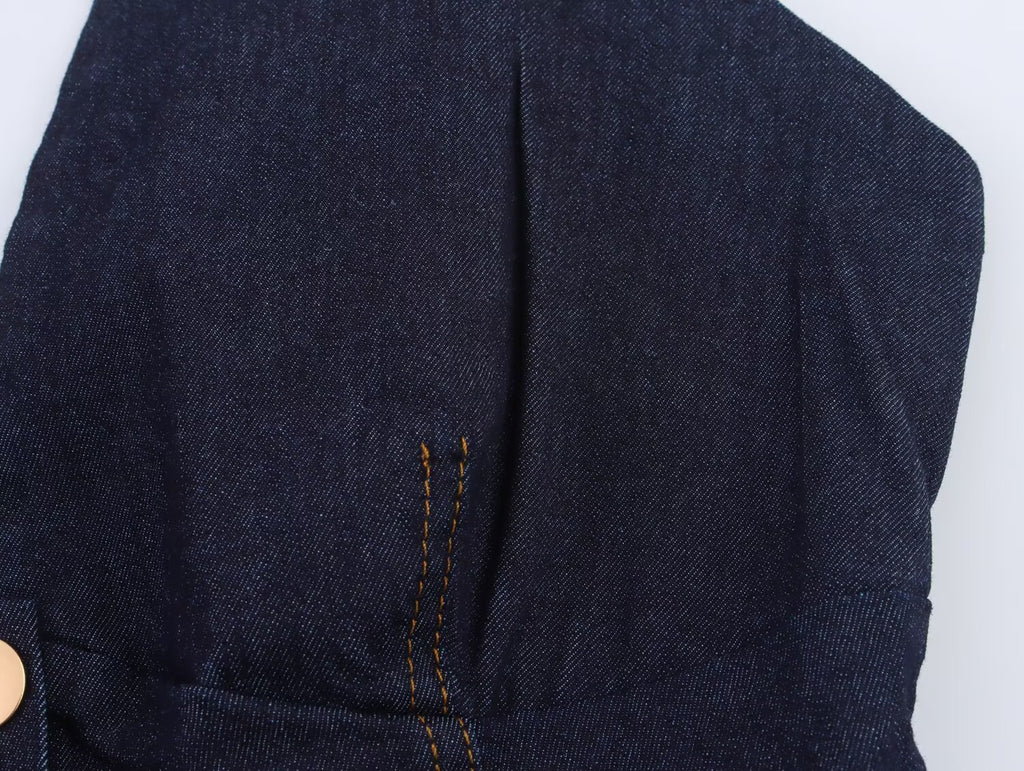 Slim Fit Denim Cropped Top