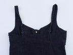 Women Clothing Denim Midi Length Sling Dress