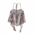 Women's Sleeveless Animal Lace Up Vest and Skirt Two-Piece Set