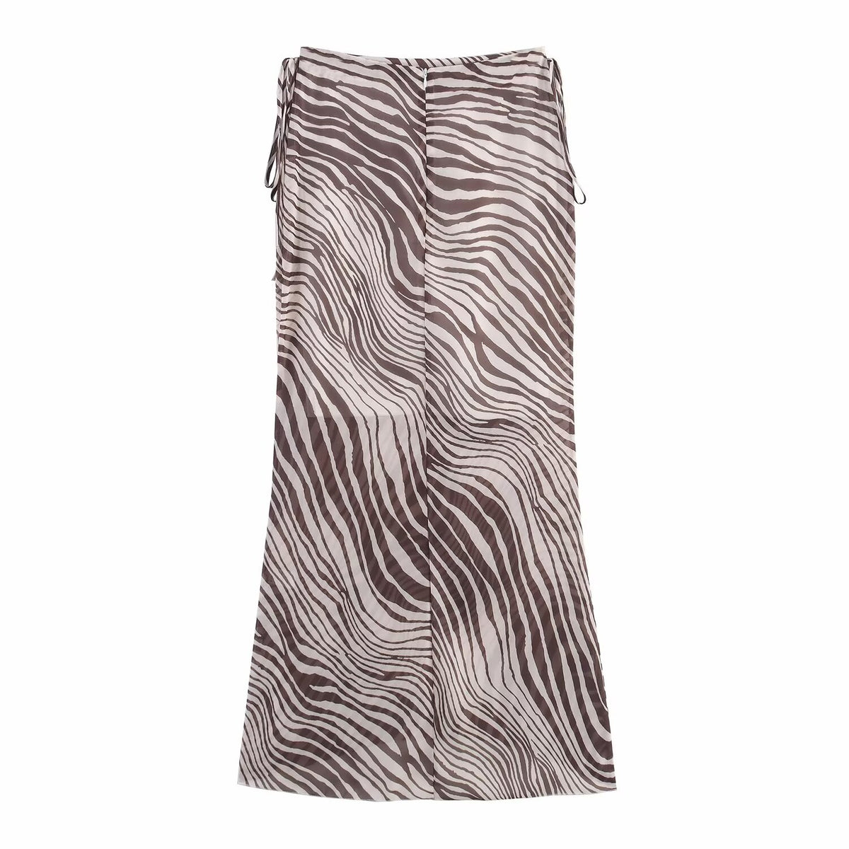 Women's Sleeveless Animal Lace Up Vest and Skirt Two-Piece Set