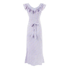 Women's Summer Sexy Square Neck Ruffled Waist Trimming Printing Sheath Dress