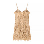 Summer Elegant Beige Floral Dress